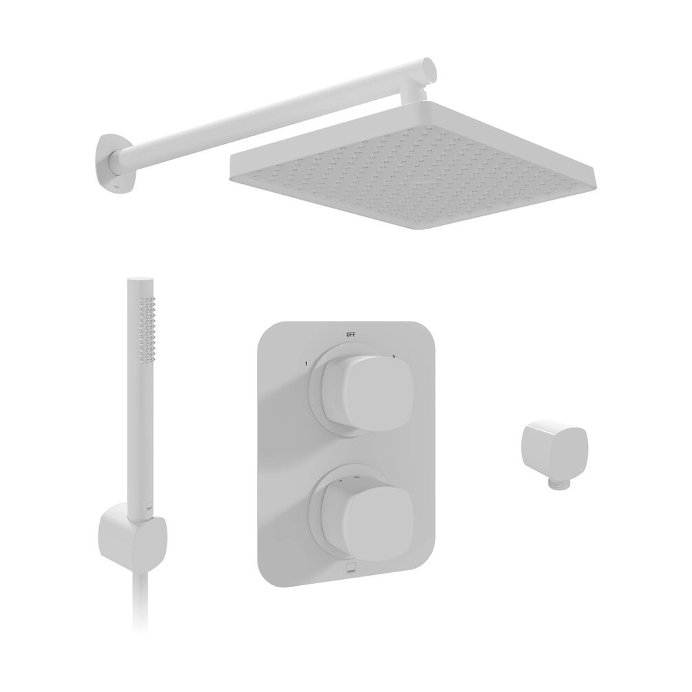 Cutout image of Vado Cameo Matt White Dual Outlet Shower Pack